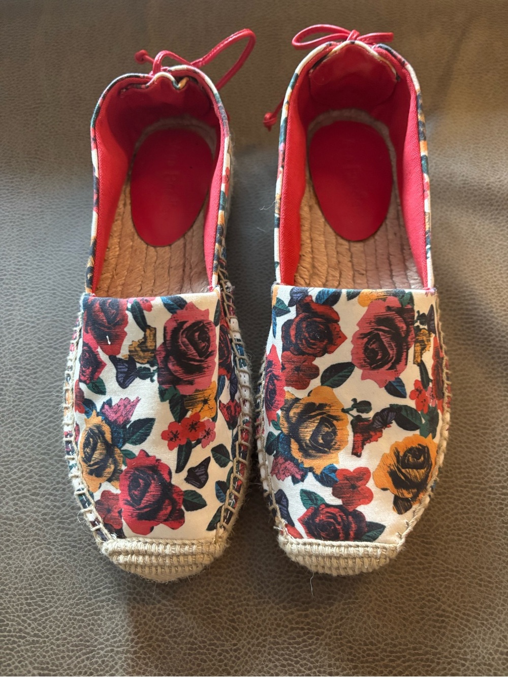 Vera Bradley Floral Canvas Espadrilles in Red, Yellow and Blue